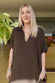 Made in Italy Paulo Pillow Cotton Shirt Dress Dark Chocolate